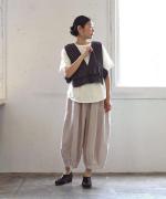 ハンドスモッキングコットンポプリン　2wayベスト